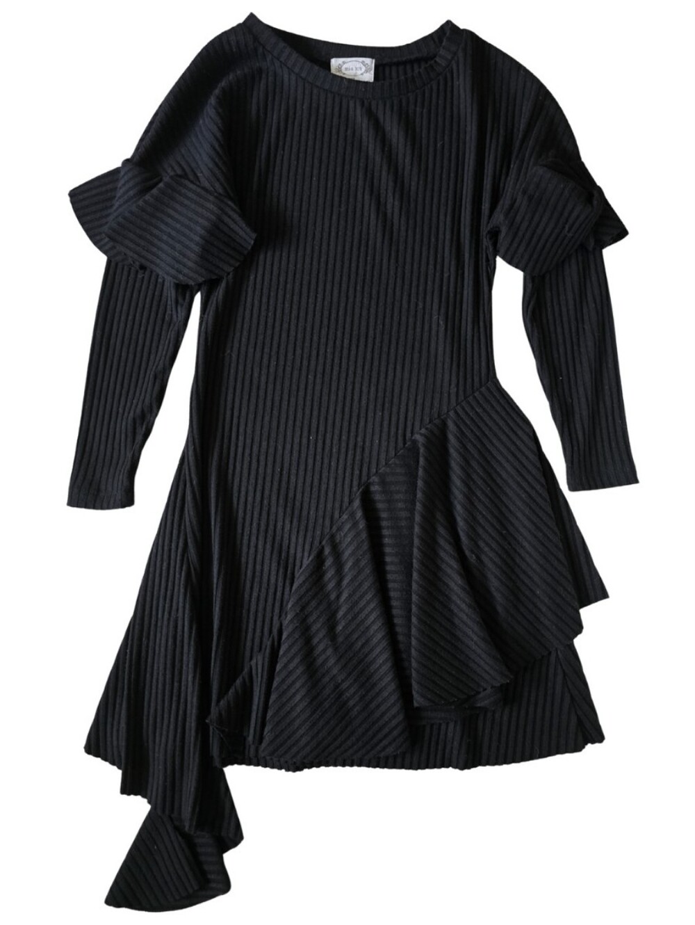 Mia Joy By Joyfolie Asymmetrical Ribbed Ruffle Dress Size 10 Girls Long Sleeve
